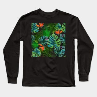 Jungle Floral Pattern Long Sleeve T-Shirt